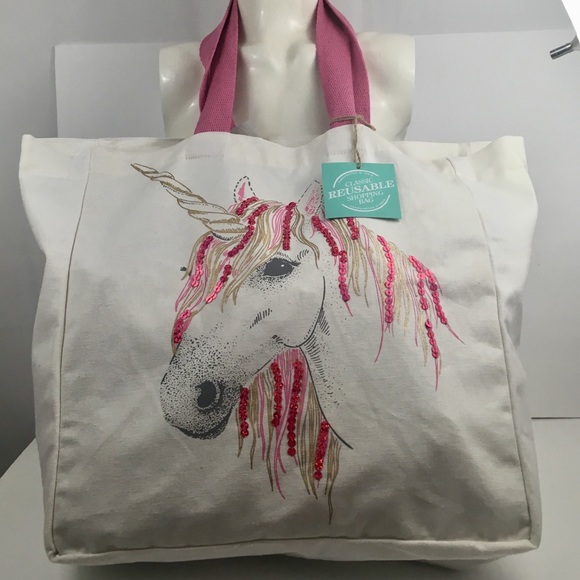 🍭UNICORN canvas large bag tote - Picture 3 of 5